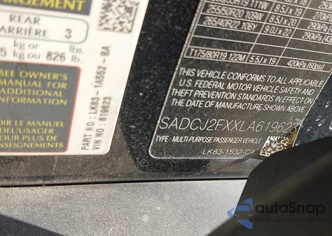 2020 Jaguar F-Pace Premium P250 Awd Automatic z USA, uszkodzony, nr VIN SADCJ2FXXLA619623